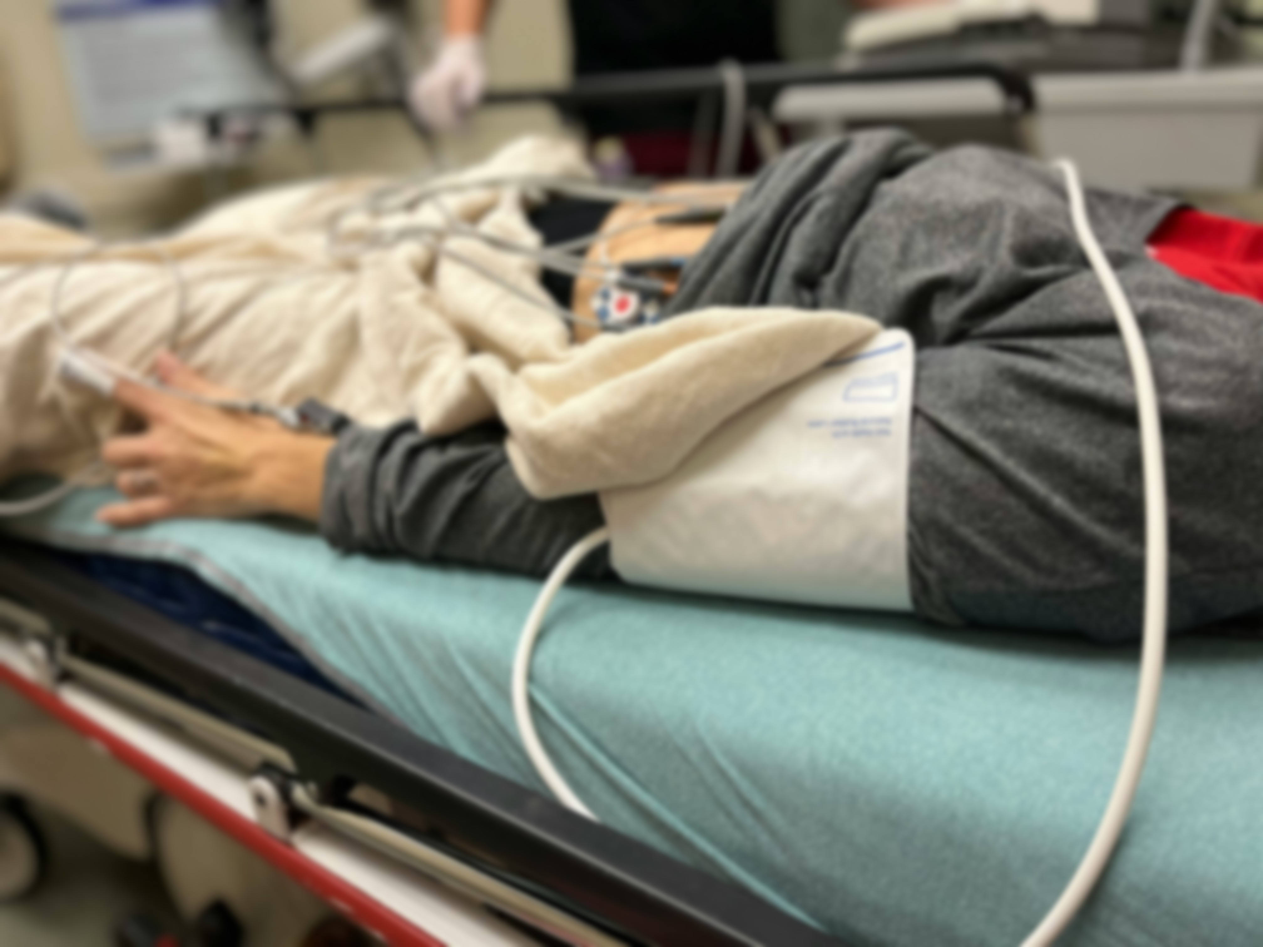 Patient transport in hospital corridor